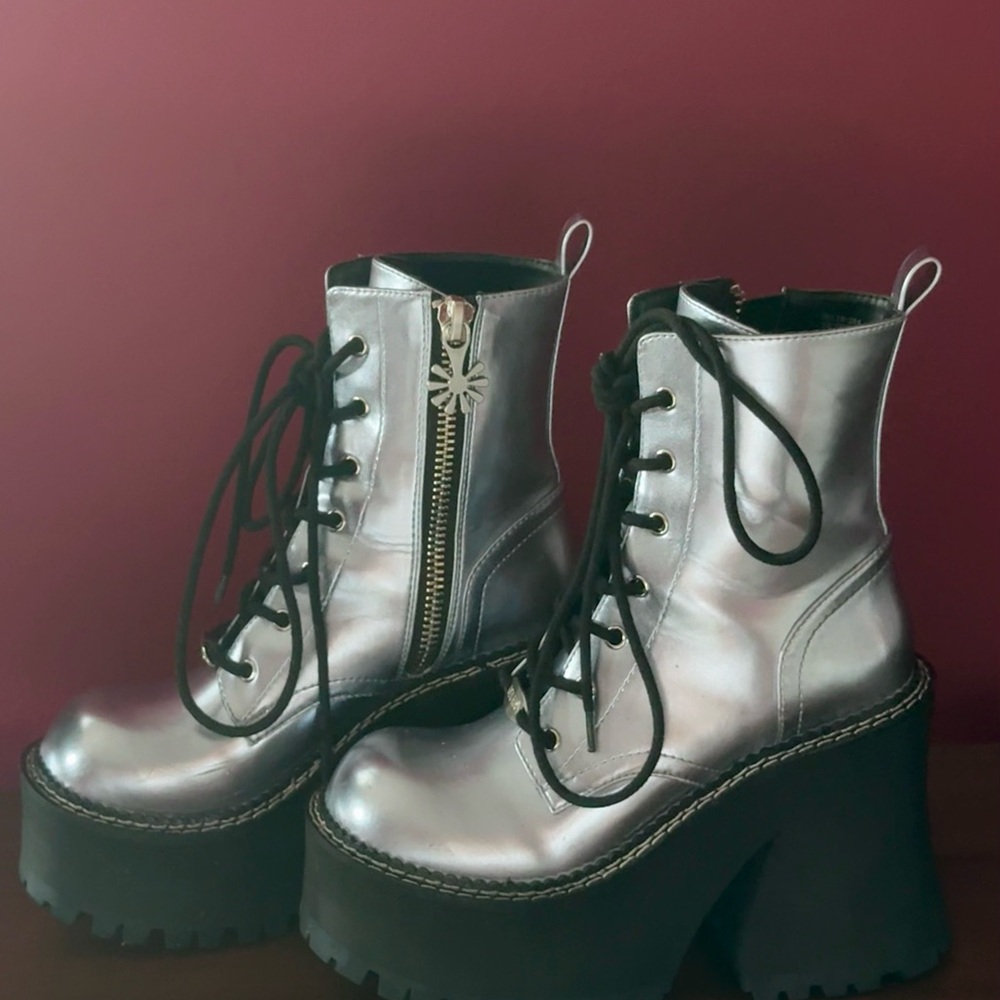 dELiA*s Dolls Kill Icy Blue Platform Boots